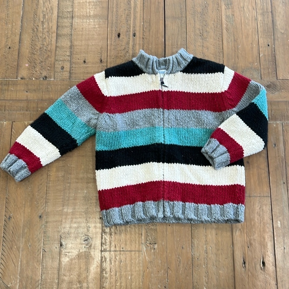 Janie and jack striped zip front cardigan sweater